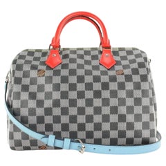 Used Louis Vuitton Limited Rare Black White Damier Speedy Bandouliere 30 1LV128c