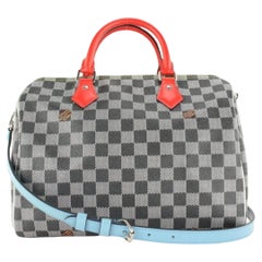 Louis Vuitton Limited Rare Black White Damier Speedy Bandouliere 30 1LV128c