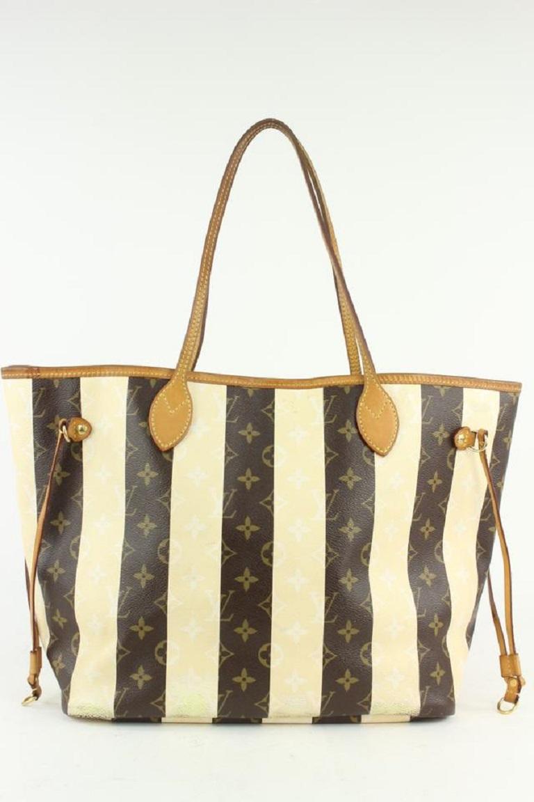 Louis Vuitton Limited Rare Stripe Monogram Rayures Neverfull MM Tote 4LV1019 For Sale 2