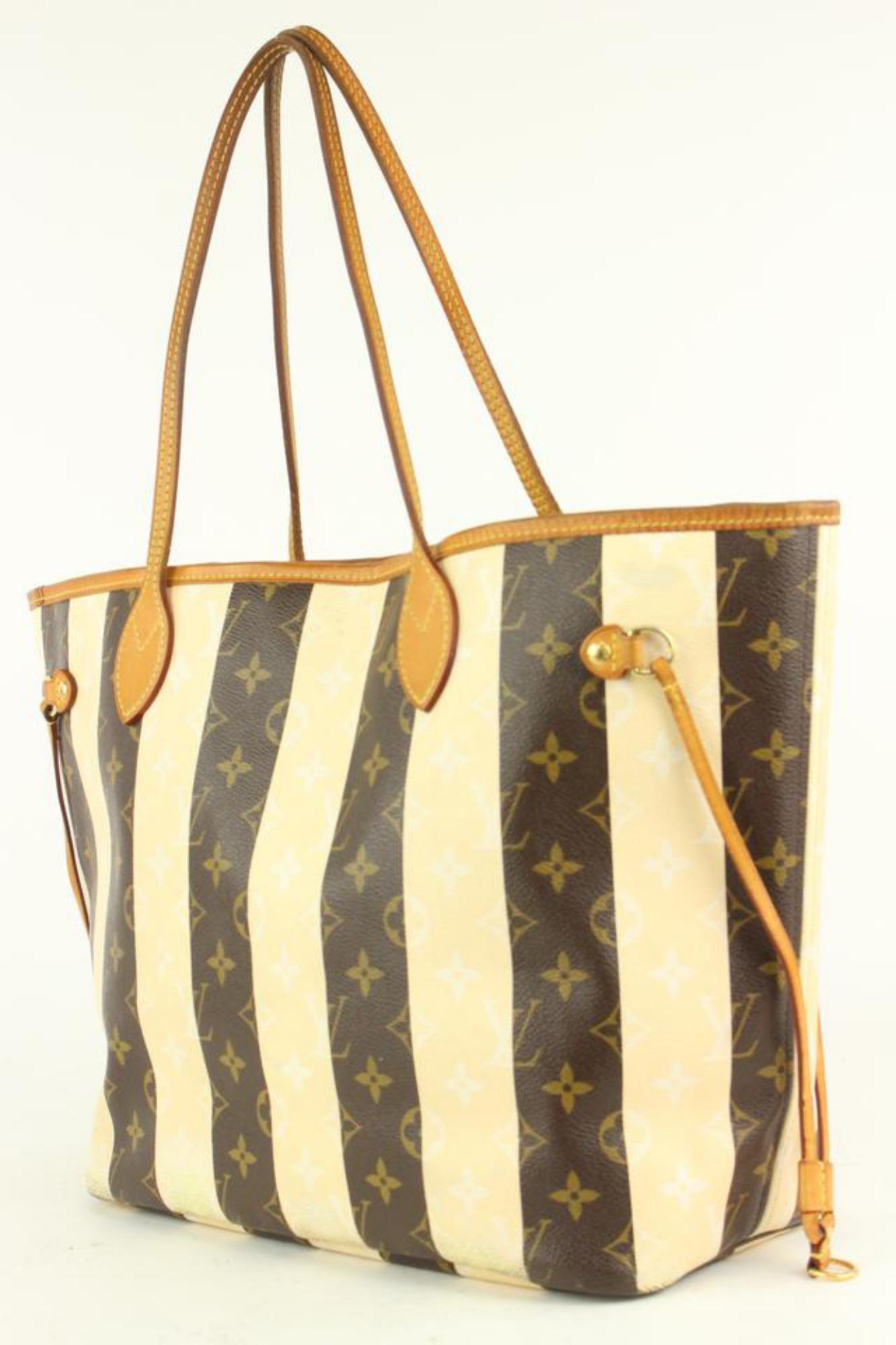 Louis Vuitton Limited Rare Stripe Monogram Rayures Neverfull MM Tote 4LV1019 For Sale 4