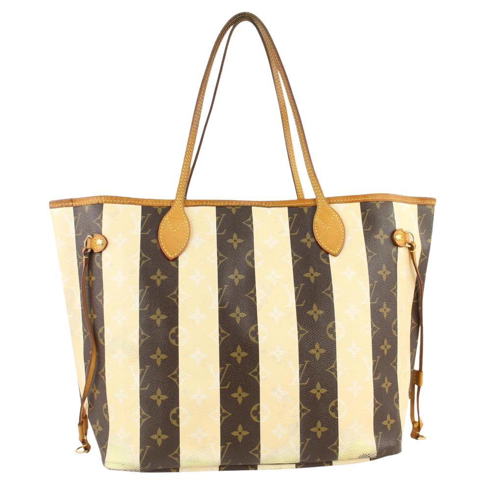 Louis Vuitton Limited Rare Stripe Monogram Rayures Neverfull MM Tote 4LV1019 For Sale