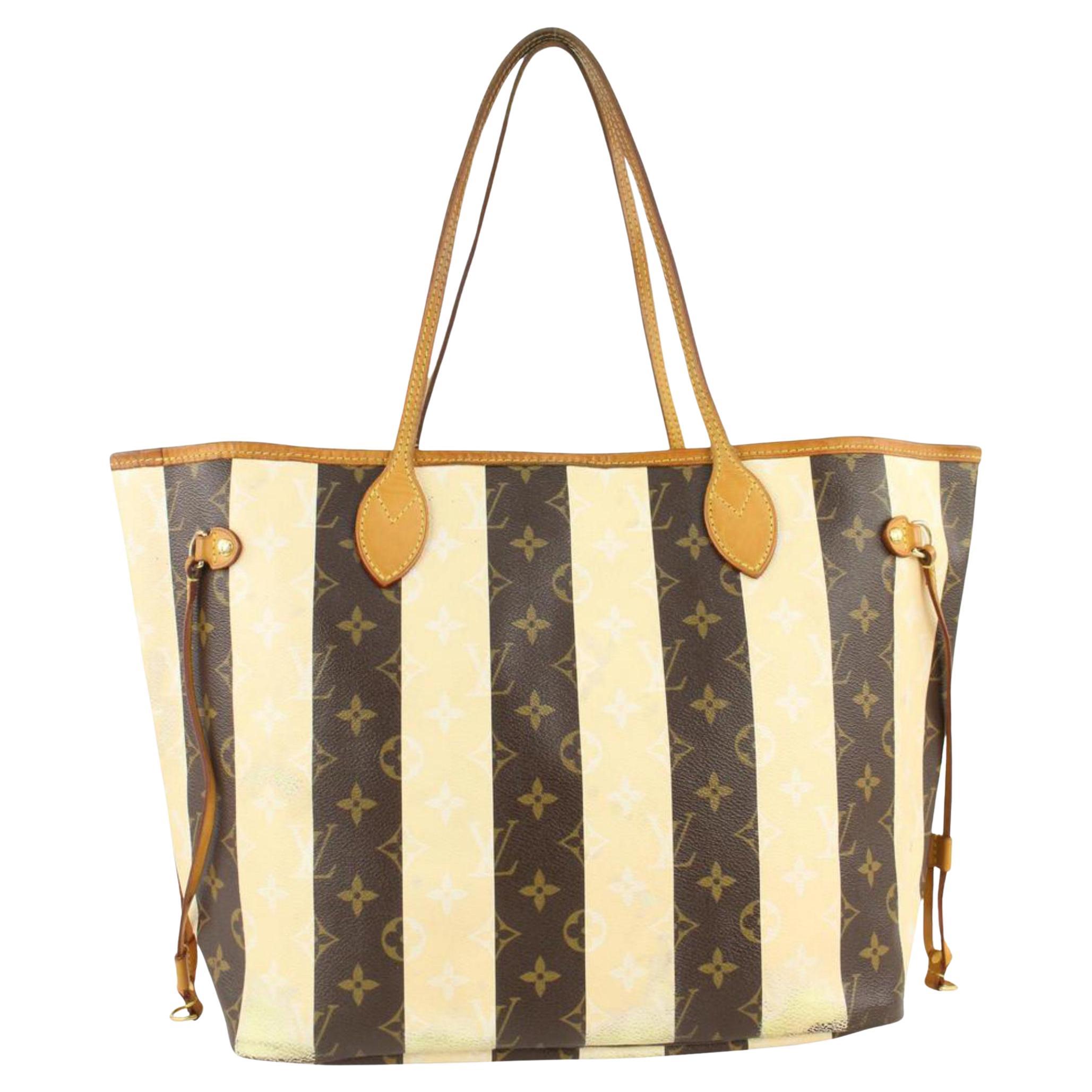 Louis Vuitton Limited Rare Stripe Monogram Rayures Neverfull MM Tote 4LV1019 For Sale