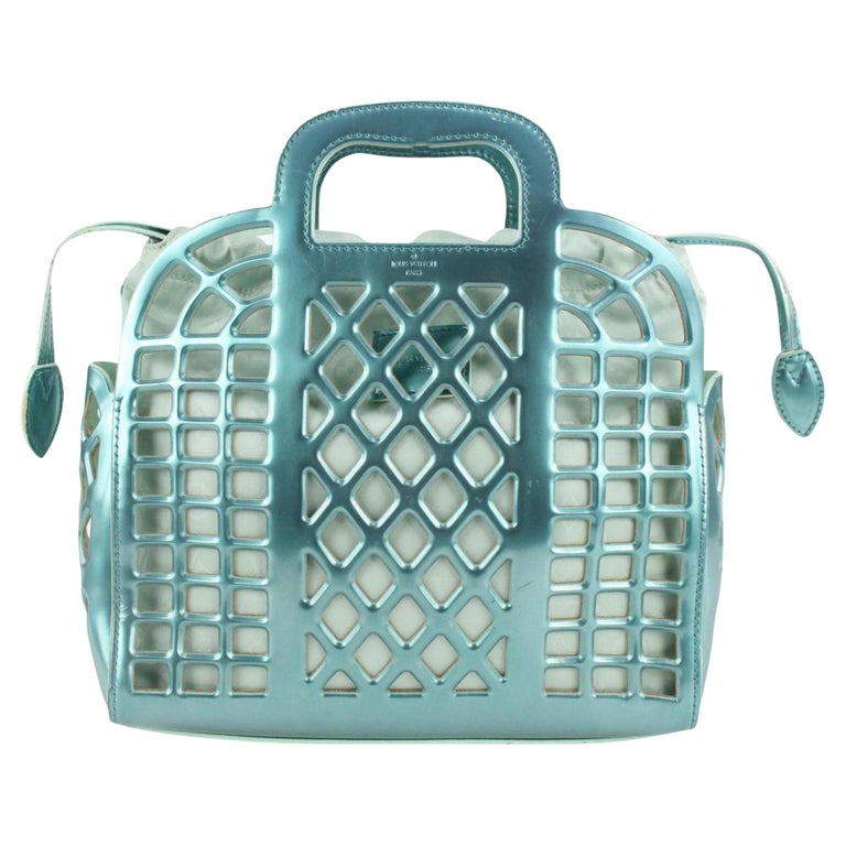 Louis Vuitton Limited Rare Turquoise Metallic Reef Patent Jelly Basket