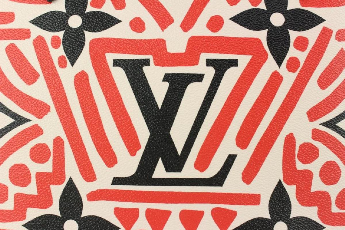 Sac fourre-tout Louis Vuitton édition limitée rouge « Neverfull MM » avec monogramme, 827lv8 en vente 4