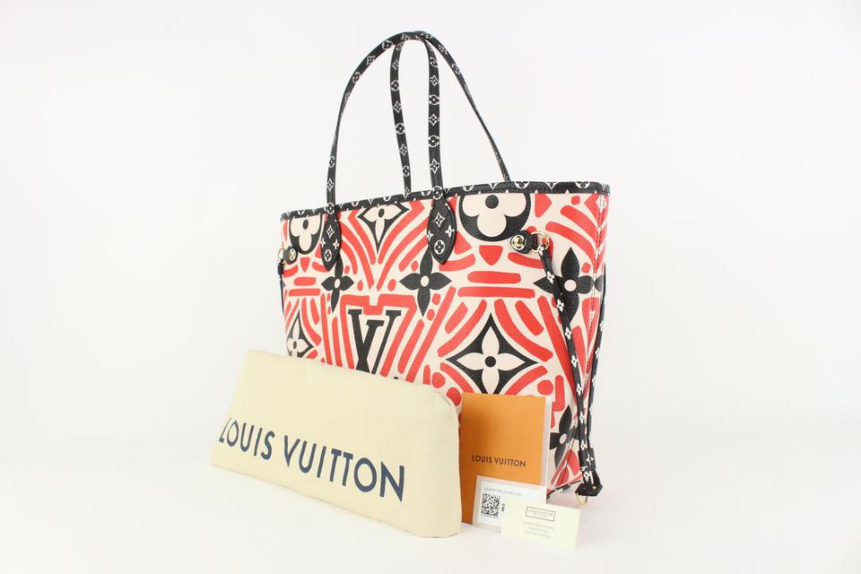 Louis Vuitton Limited Red Monogram Crafty Neverfull MM Tote bag 8LVL1223
Date Code/Serial Number: AR2280
Made In: France
Measurements: Length:  18