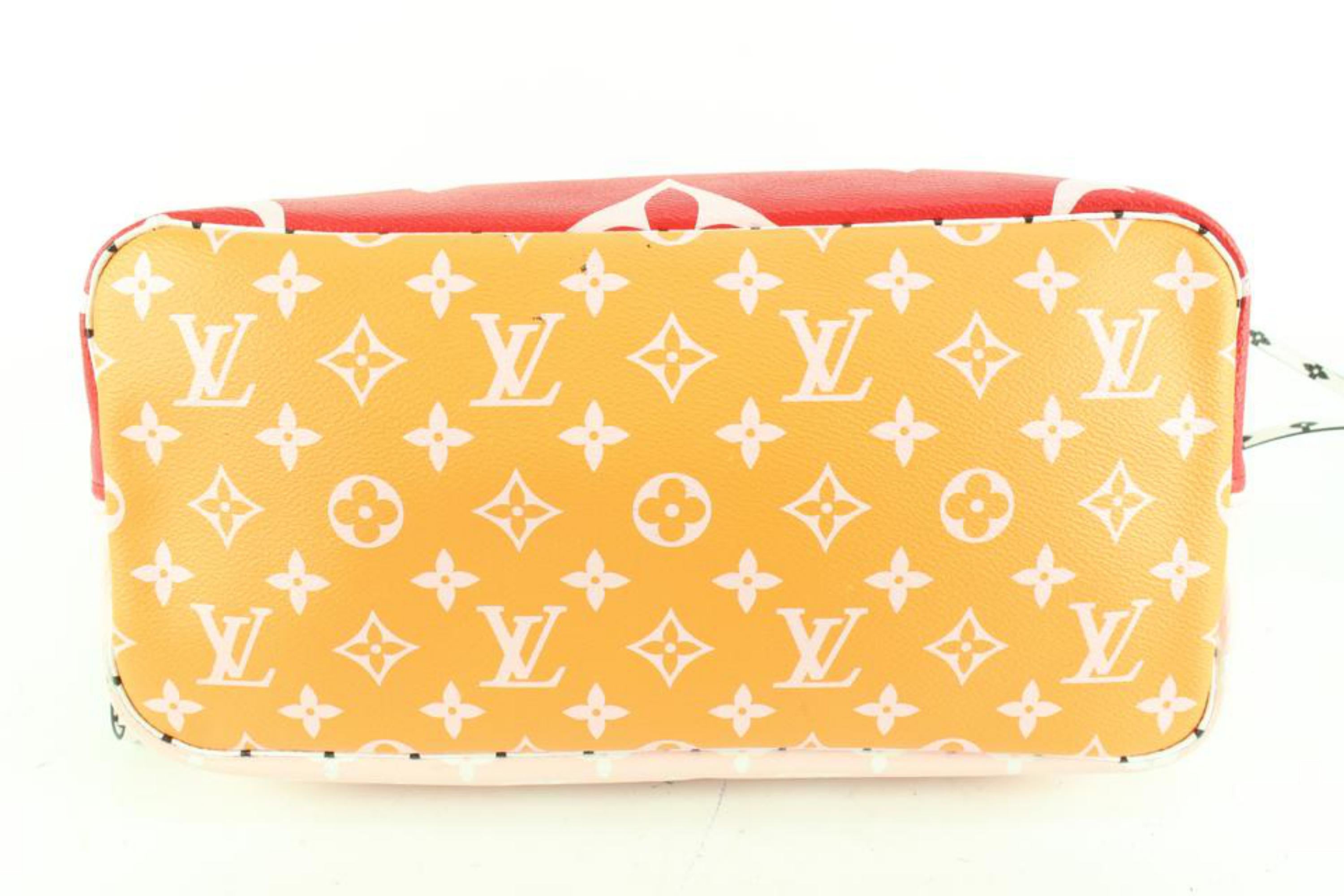 Louis Vuitton Limited Red x Pink Monogram Giant Neverfull MM Tote with  34lz427 3