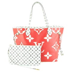 Louis Vuitton Limited Rote x Rosa Monogramm Giant Neverfull MM Tragetasche mit 34lz427