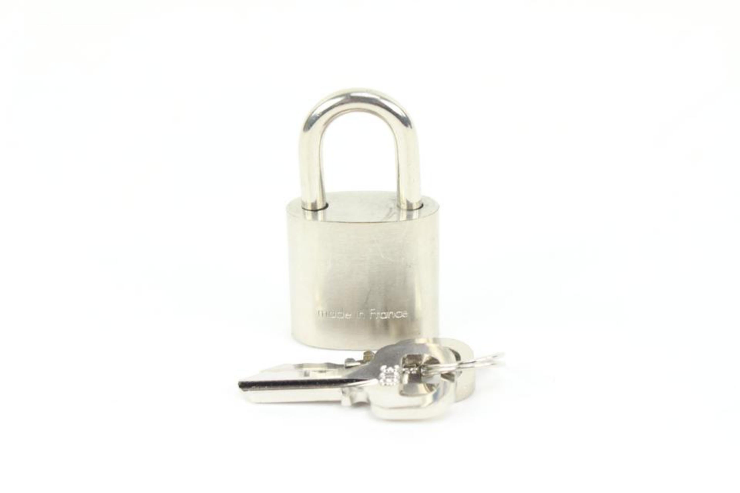Women's Louis Vuitton Limited Silver Padlock and Keys Set Lock Bag Charm Cadena 2LV34S