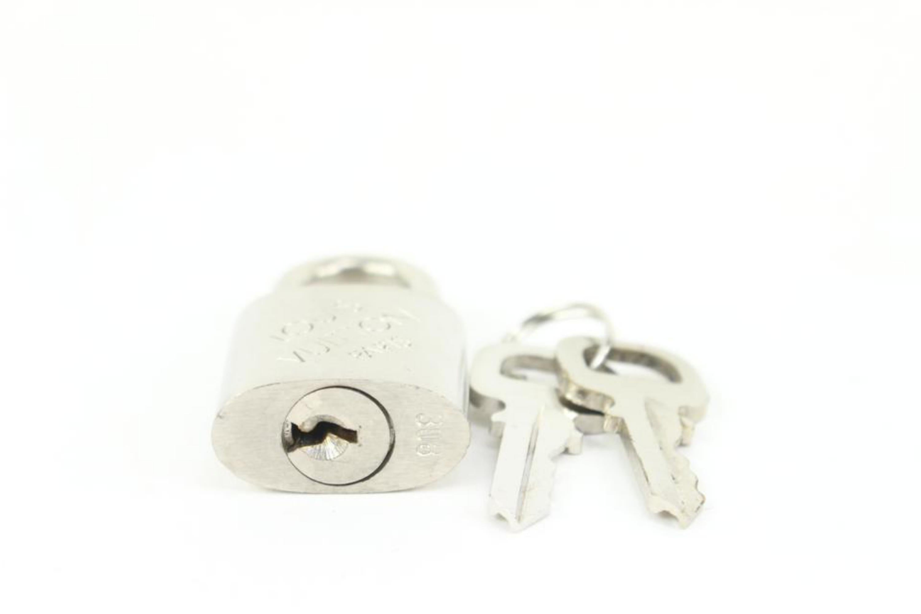 Louis Vuitton Limited Silver Padlock and Keys Set Lock Bag Charm Cadena 2LV34S 1