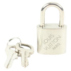 Louis Vuitton Silver Padlock and Key Set Lock Cadena 12LV1104