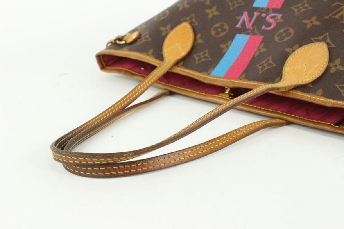 Louis Vuitton Limited Small Mon Monogram Neverfull PM Tote 97lv28 In Good Condition For Sale In Dix hills, NY