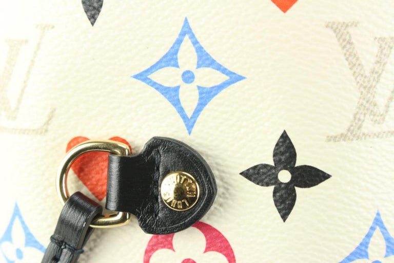Louis Vuitton Limited White Monogram Multicolor Game On Neverfull MM  32lk427s For Sale at 1stDibs