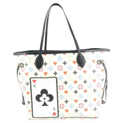 Louis Vuitton Limited White Monogram Multicolor Game On Neverfull MM 32lk427s