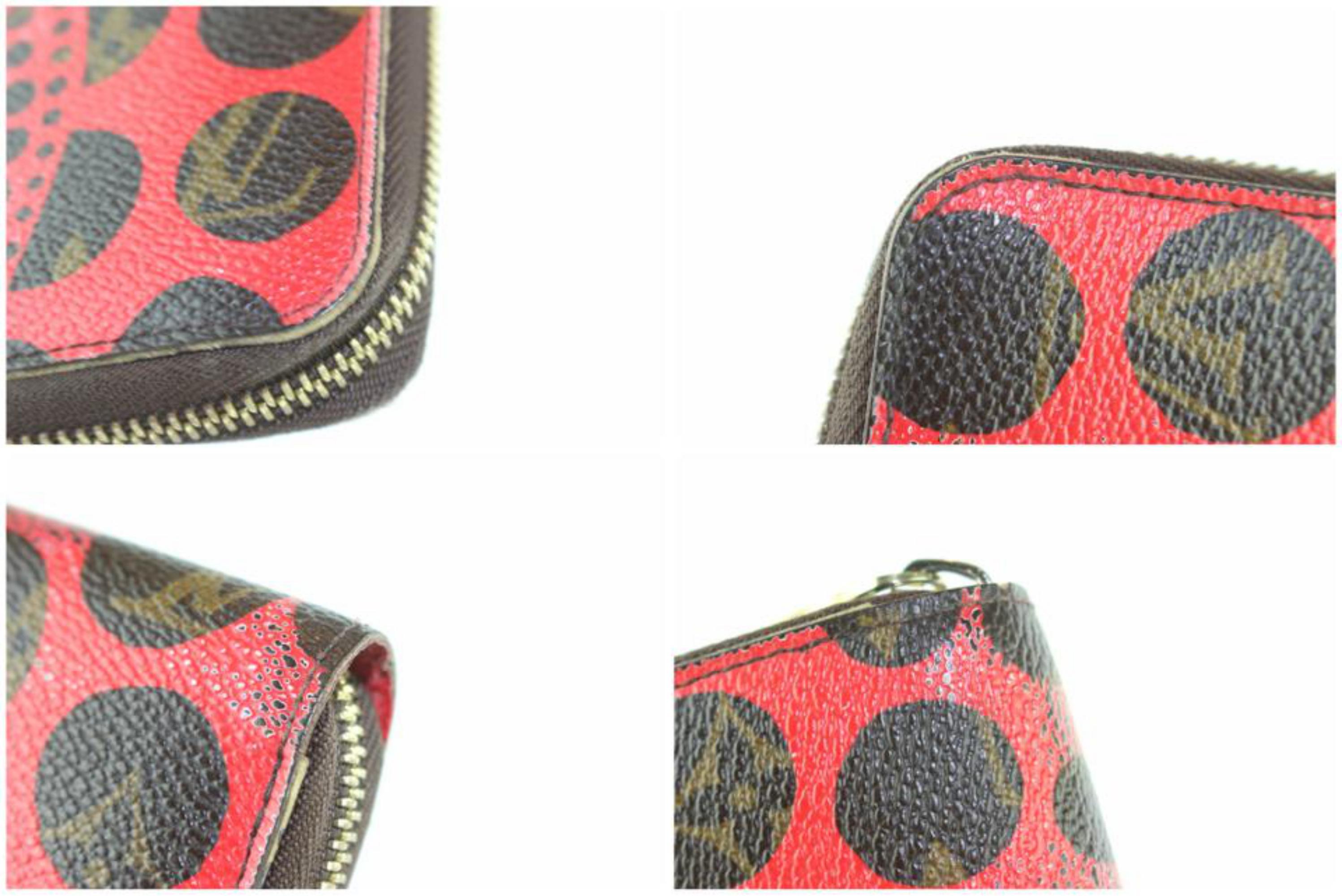 Louis Vuitton Limited Yayoi Kusama Pumpkin Dots Zippy 24lz1129 Red For Sale 3