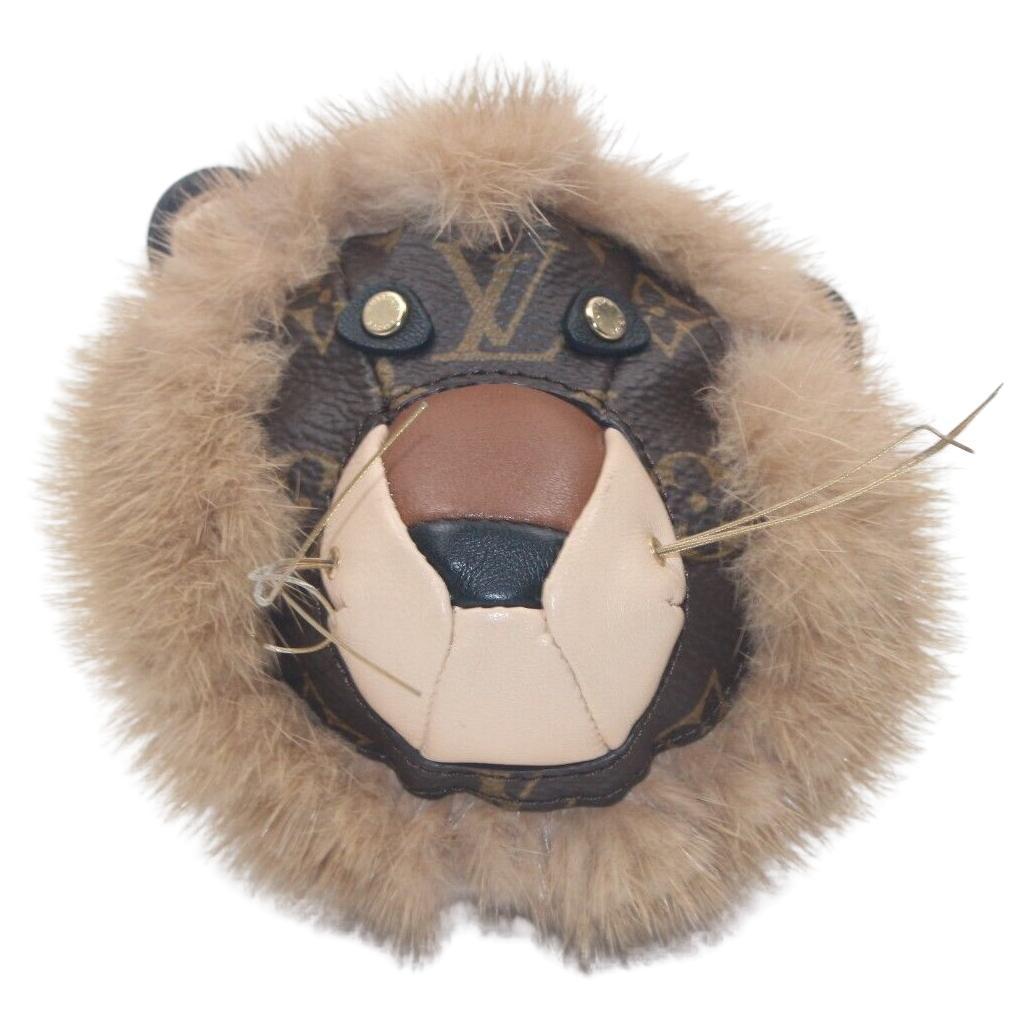 LOUIS VUITTON Lion Mink Monogram Keychain Bag Charm 8LV1212K For Sale