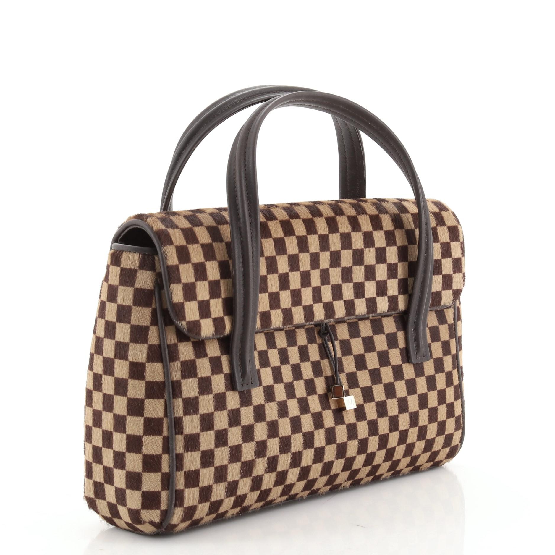 LOUIS VUITTON LIMITED EDITION DAMIER SAUVAGE CALF HAIR LIONNE BAG: EST.  RETAIL PRICE $1,960 — VALEMION