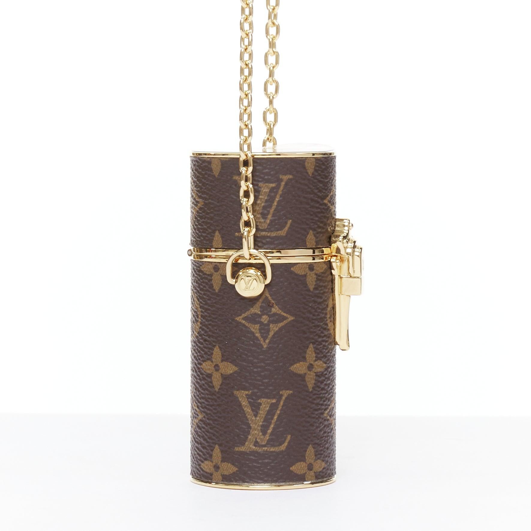 LOUIS VUITTON Lipstick Case on Chain LV monogram crossbody bag In Good Condition For Sale In Hong Kong, NT