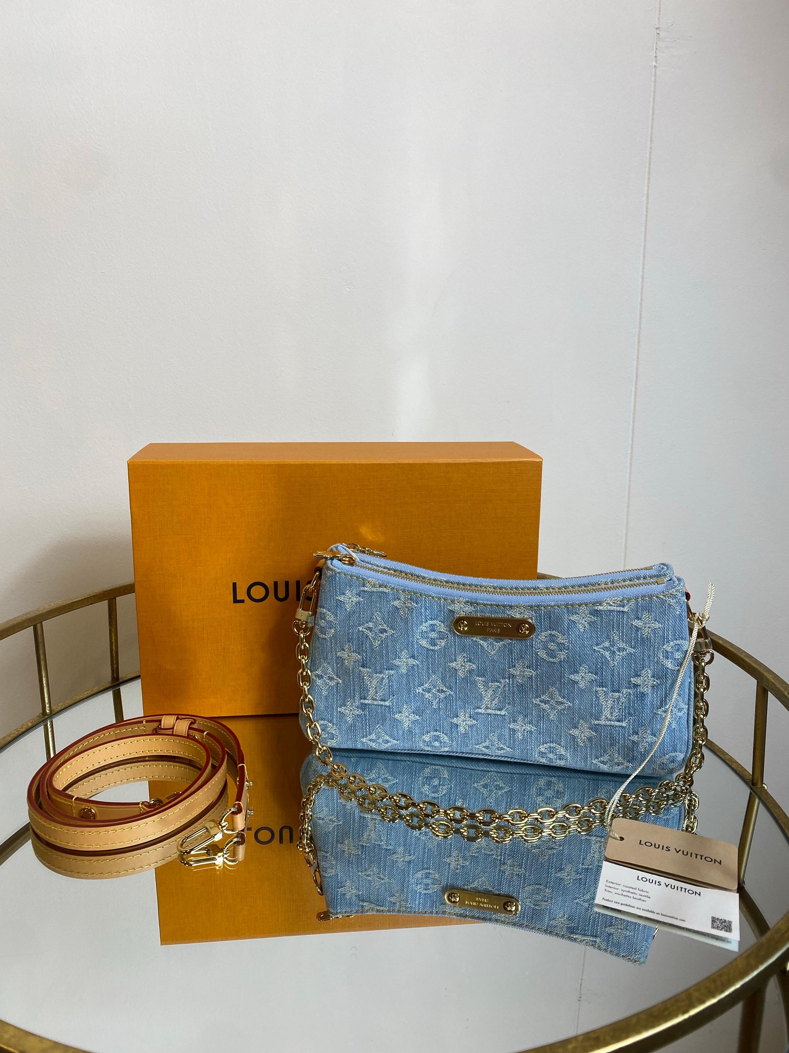 Louis Vuitton Liv Monogram Denim clutch Bag 4