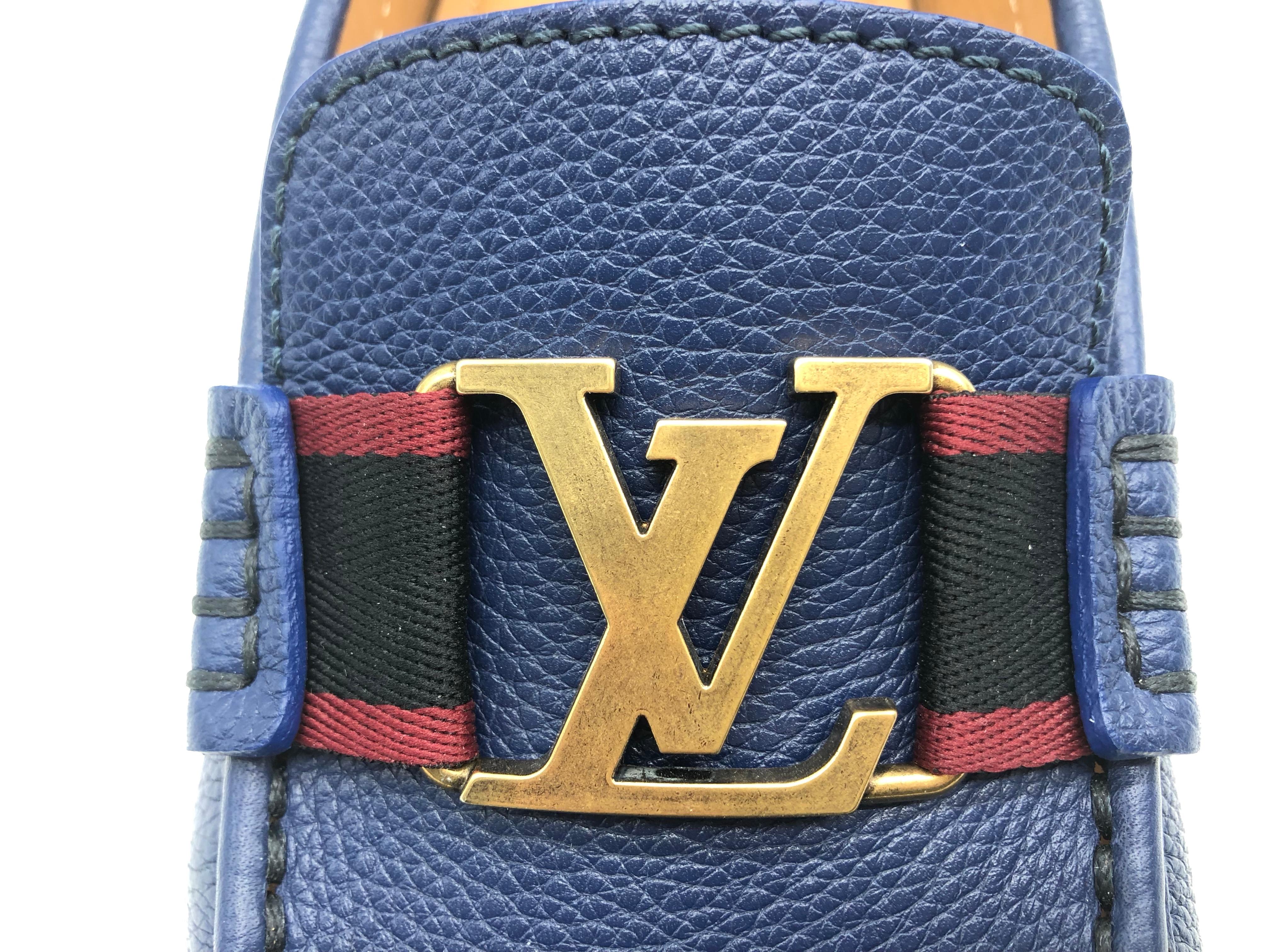 Louis Vuitton loafers in navy leather, size: 8 (42), new ! 2