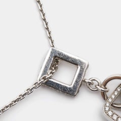 Louis Vuitton Lock It Key Padlock Diamonds 18k White Gold Pendant Necklace