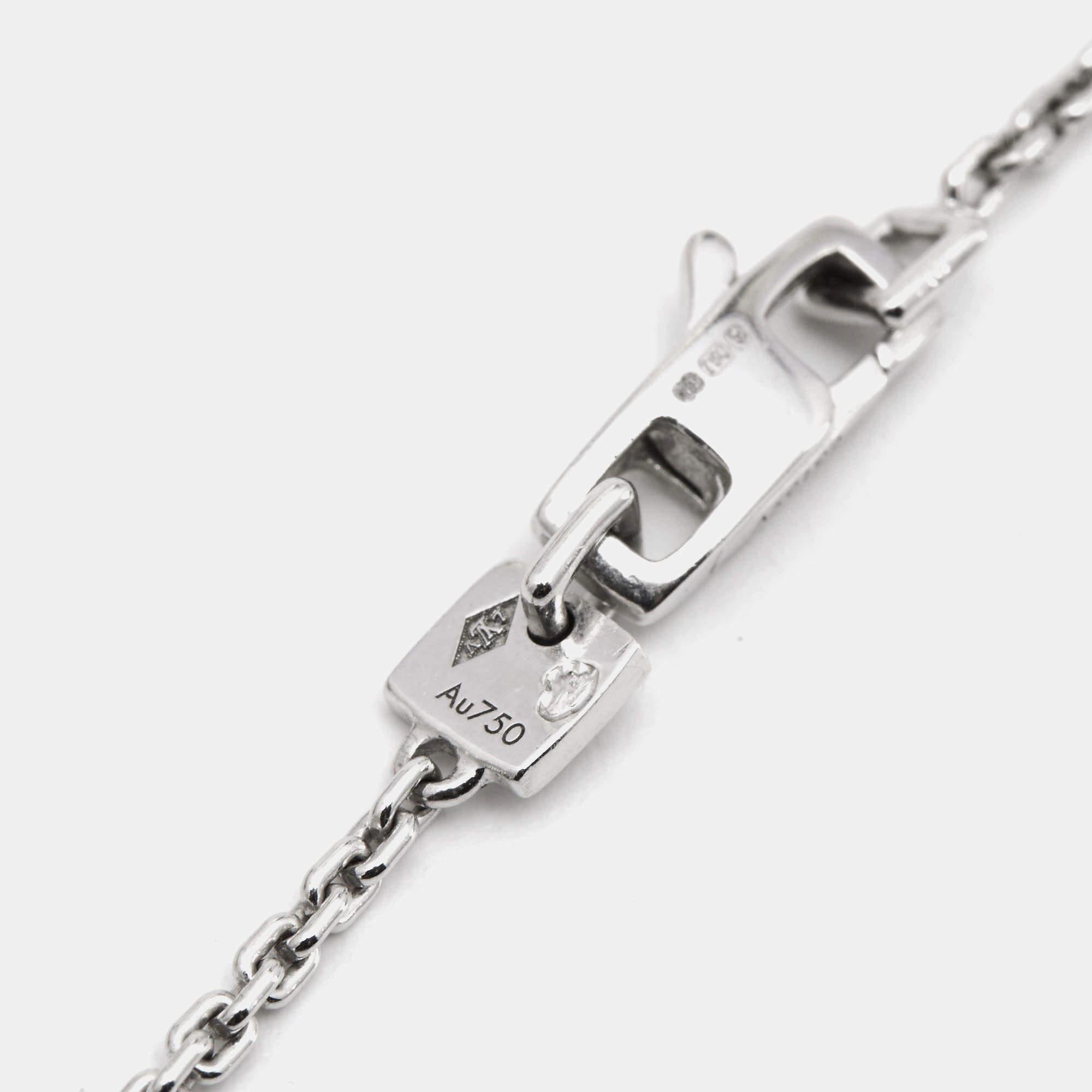 Louis Vuitton Lock It Key Padlock Diamonds 18k White Gold Pendant Necklace 1