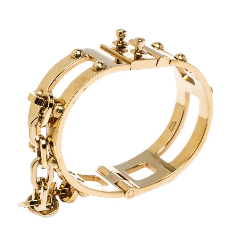 Louis Vuitton Historic Mini Monogram Bracelet - Gold-Tone Metal Cuff,  Bracelets - LOU688232