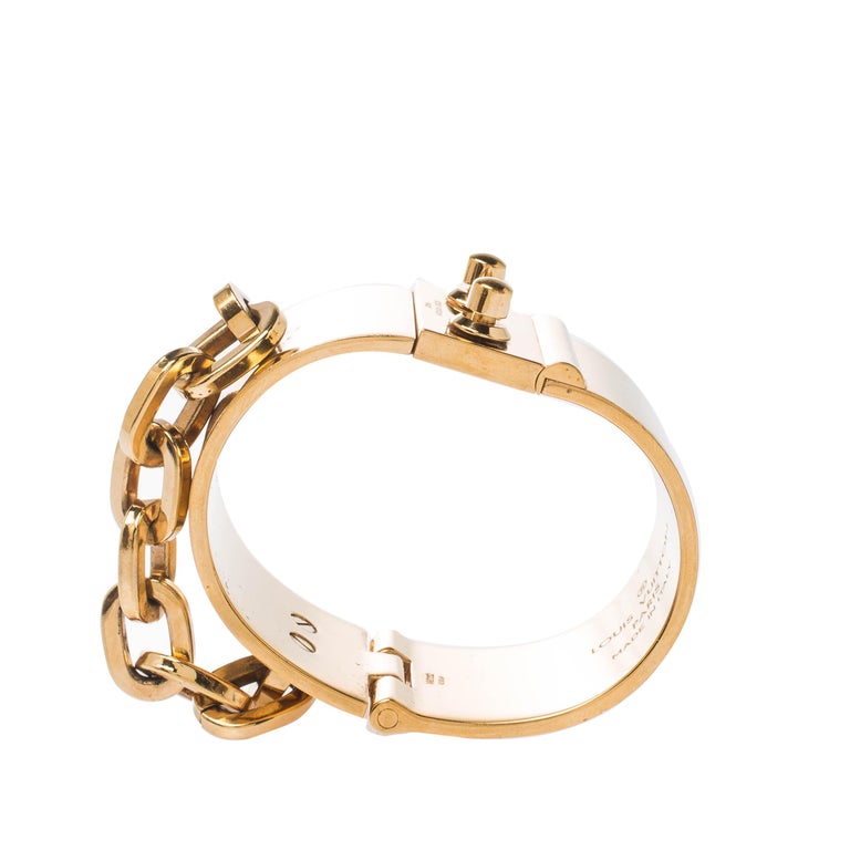 Louis Vuitton, Jewelry, Louis Vuitton Leather Nomade Lock Me Cuff Bracelet