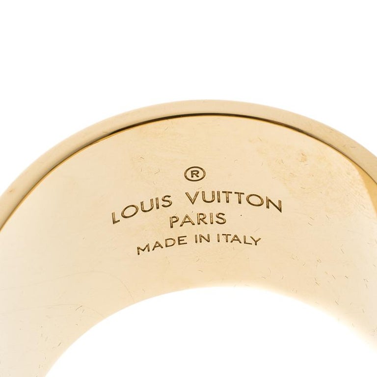 Louis Vuitton Lock Me Frame Gold Tone Cuff Bracelet at 1stDibs  locking  cuff bracelet, louis vuitton lock me bracelet, louis vuitton bracelet with  lock