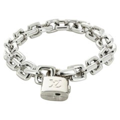 Louis Vuitton, bracelet à maillons vintage en or blanc 18 carats, 87 g