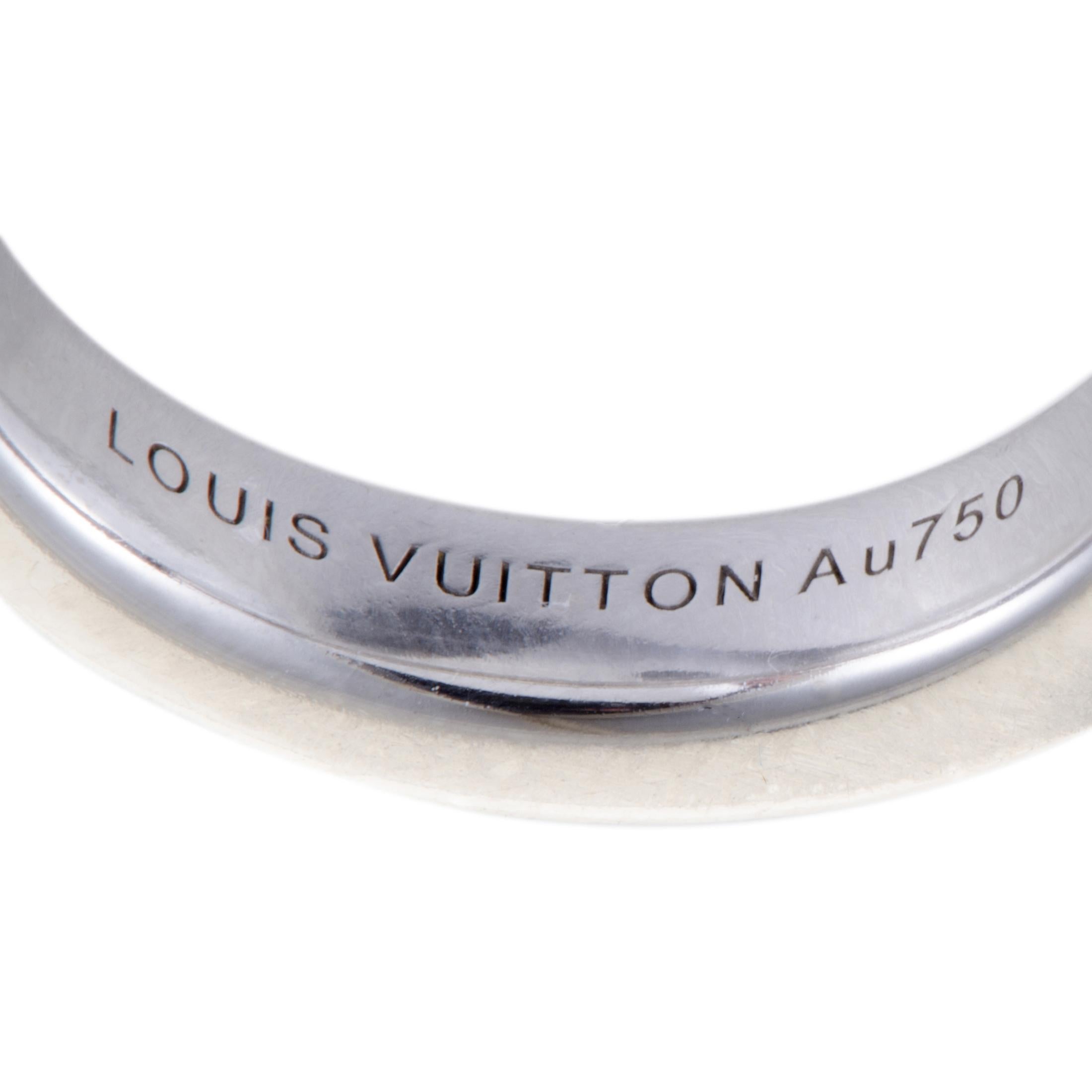 Round Cut Louis Vuitton Lockit 18 Karat Gold 0.40 Carat Diamond Pave Dangling Lock Ring