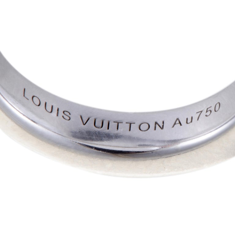 LOUIS VUITTON Ring Bague Lock It PM LV Half Circle Pave Diamond