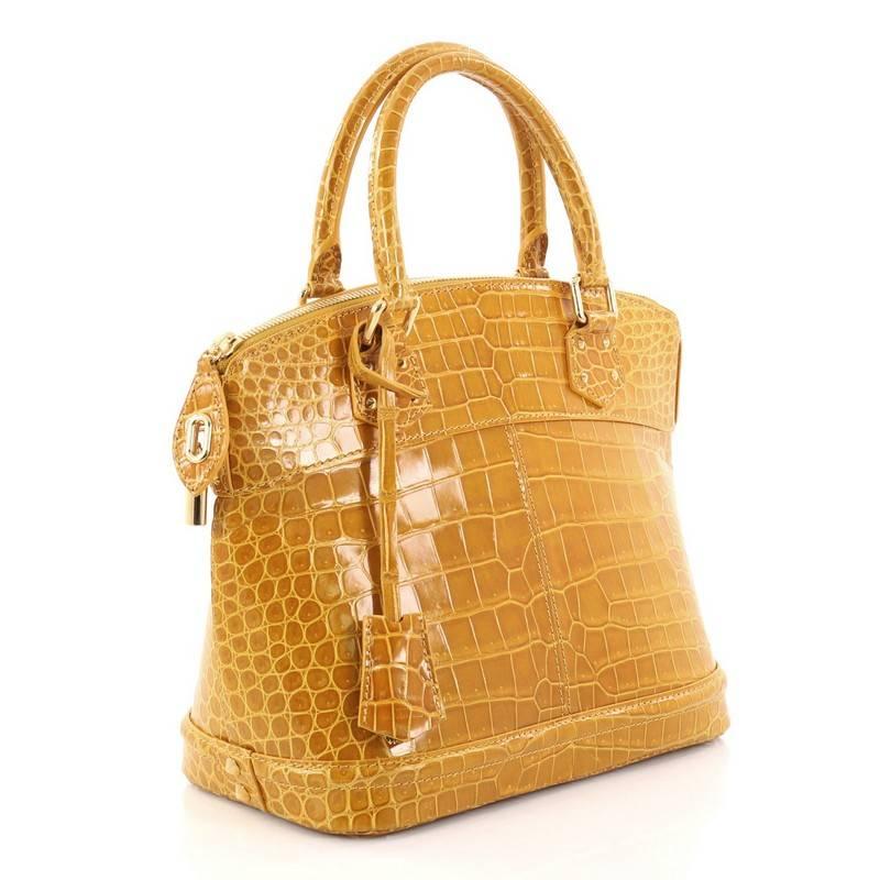 Orange Louis Vuitton Lockit Handbag Crocodile PM