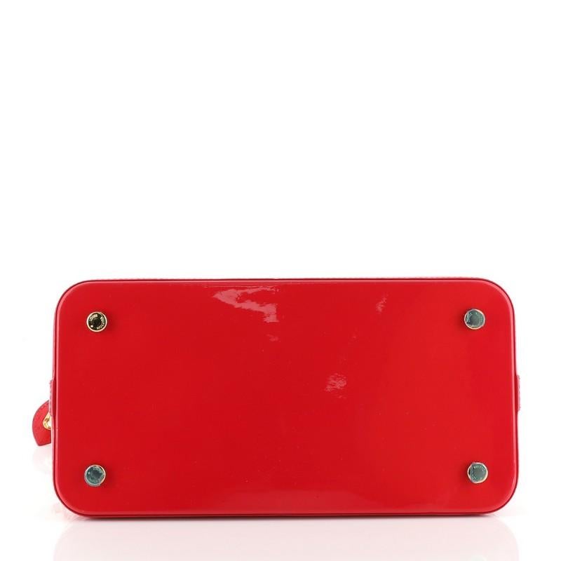 Red Louis Vuitton Lockit Handbag Kusama Infinity Dots Monogram Vernis MM
