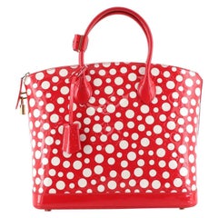 Louis Vuitton Lockit Handbag Kusama Infinity Dots Monogram Vernis MM