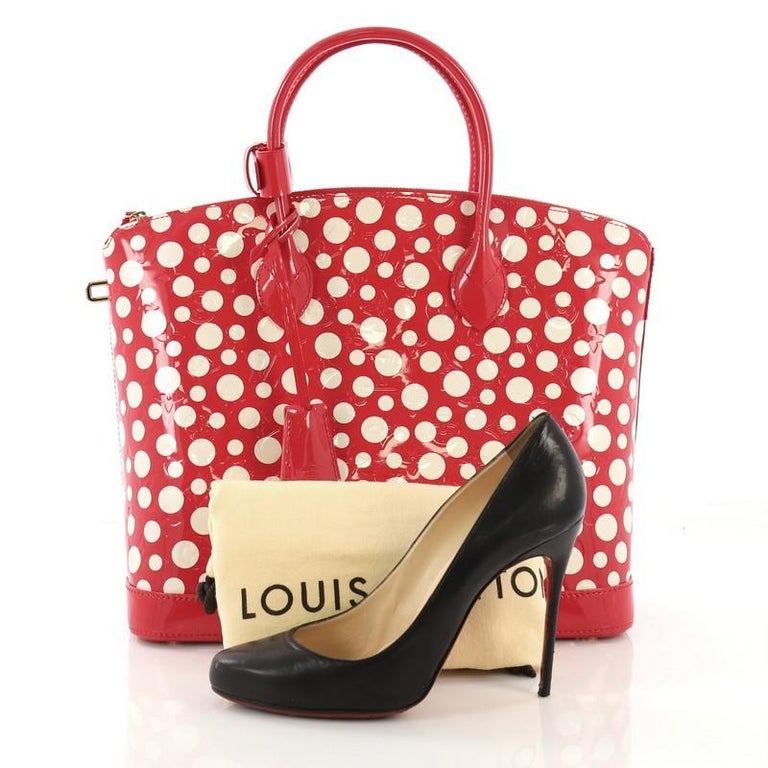 Louis Vuitton Lockit Handbag Monogram Vernis Kusama Infinity Dots MM at ...