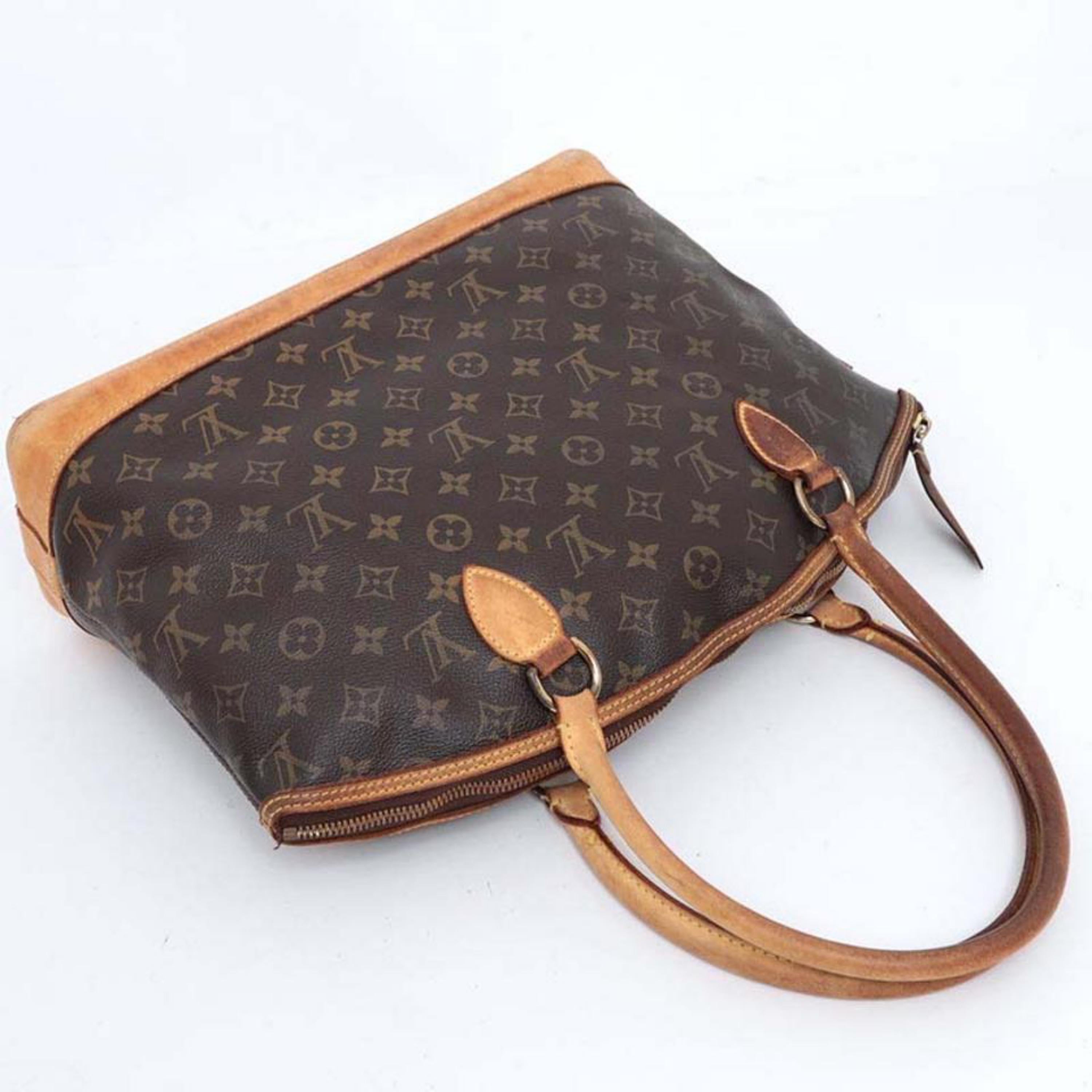 Women's Louis Vuitton Lockit Monogram Horizontal 228141 Brown Coated Canvas Shoulder Bag For Sale