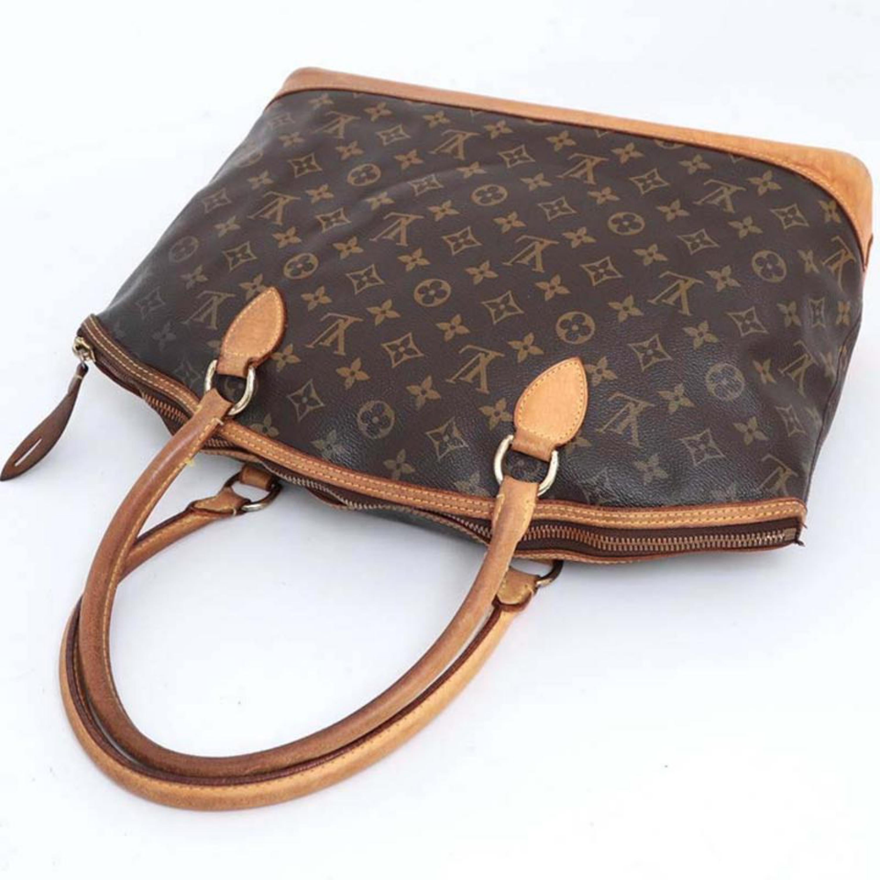Louis Vuitton Lockit Monogram Horizontal 228141 Brown Coated Canvas Shoulder Bag For Sale 3