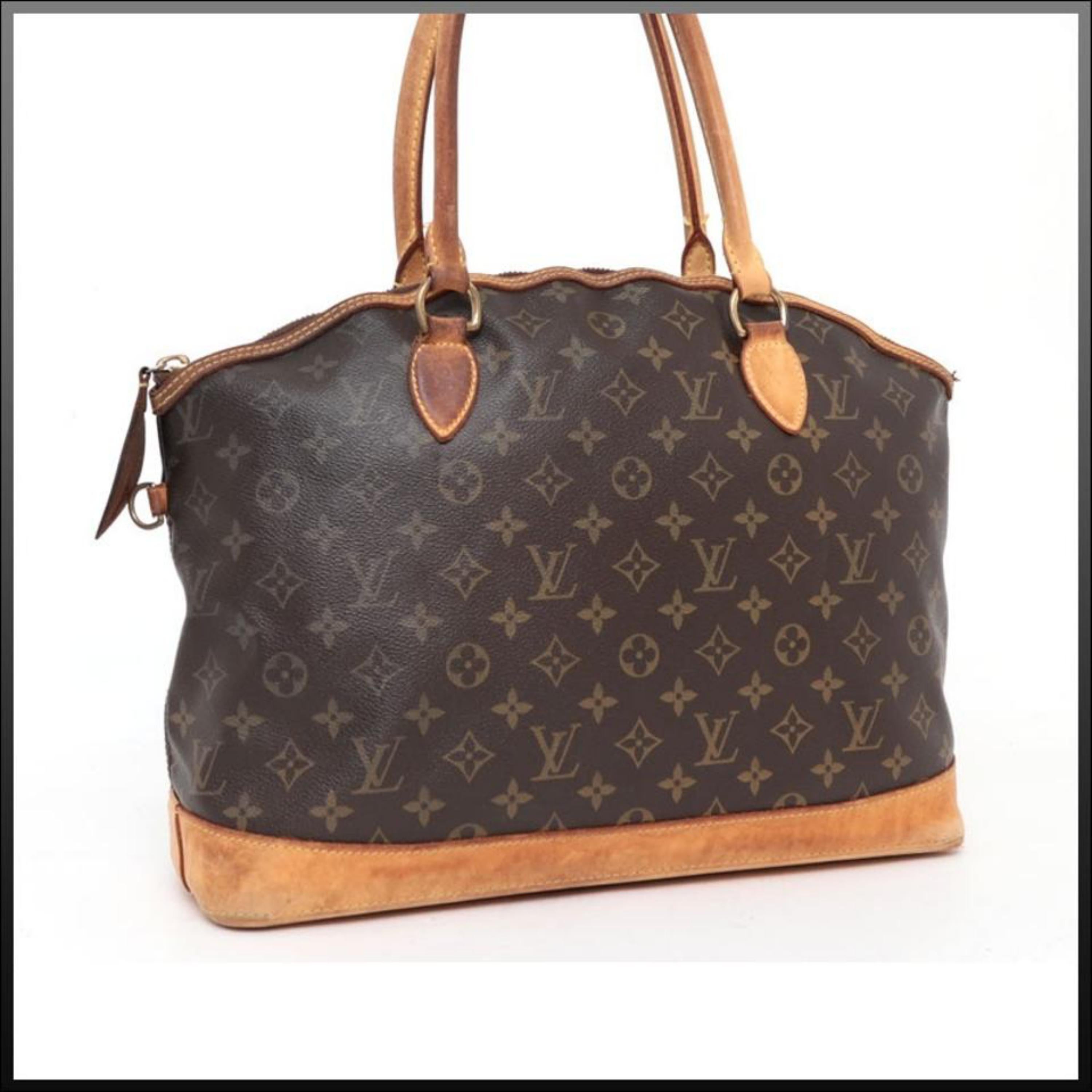 Louis Vuitton Lockit Monogram Horizontal 228141 Brown Coated Canvas Shoulder Bag For Sale 4