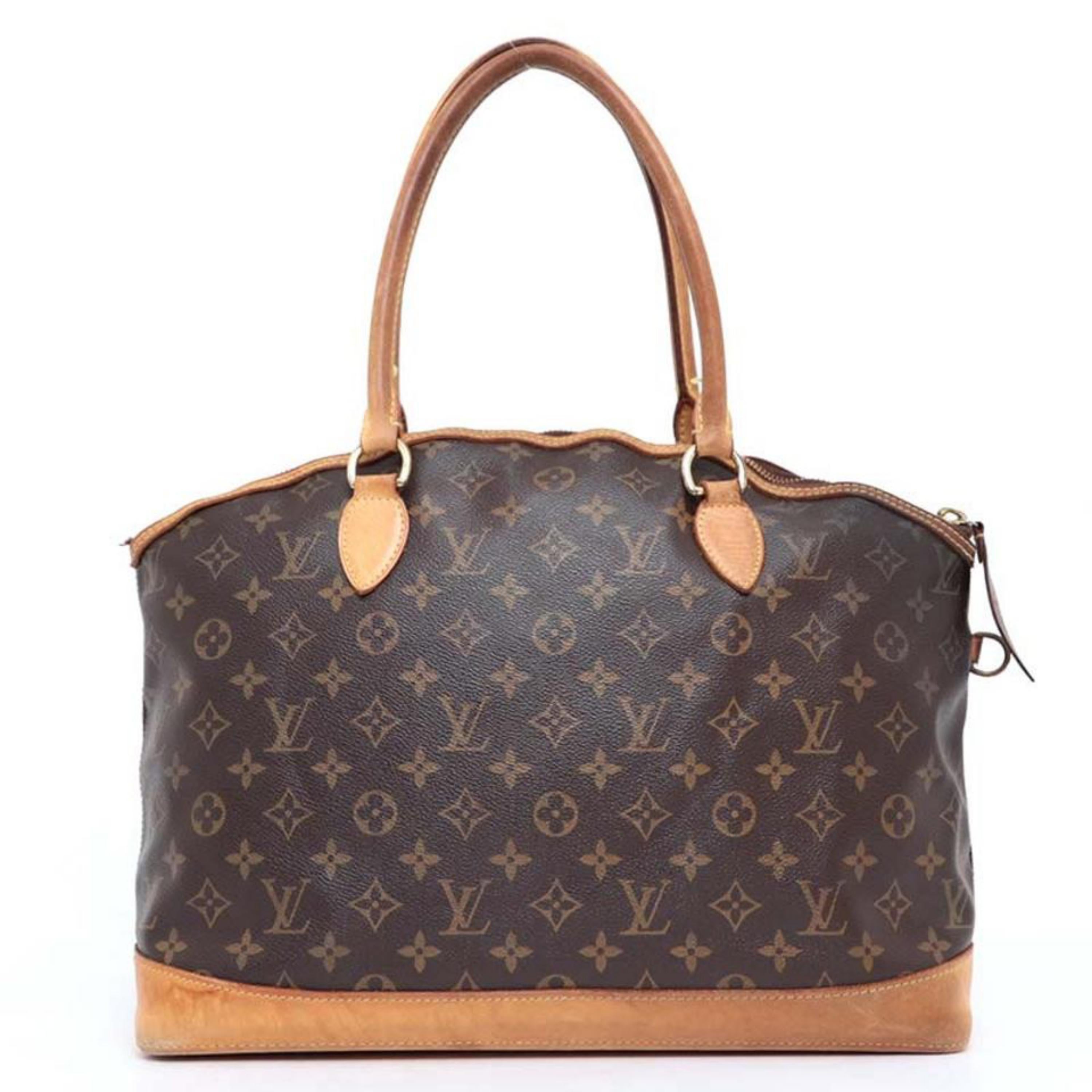 Louis Vuitton Lockit Monogram Horizontal 228141 Brown Coated Canvas Shoulder Bag For Sale 5