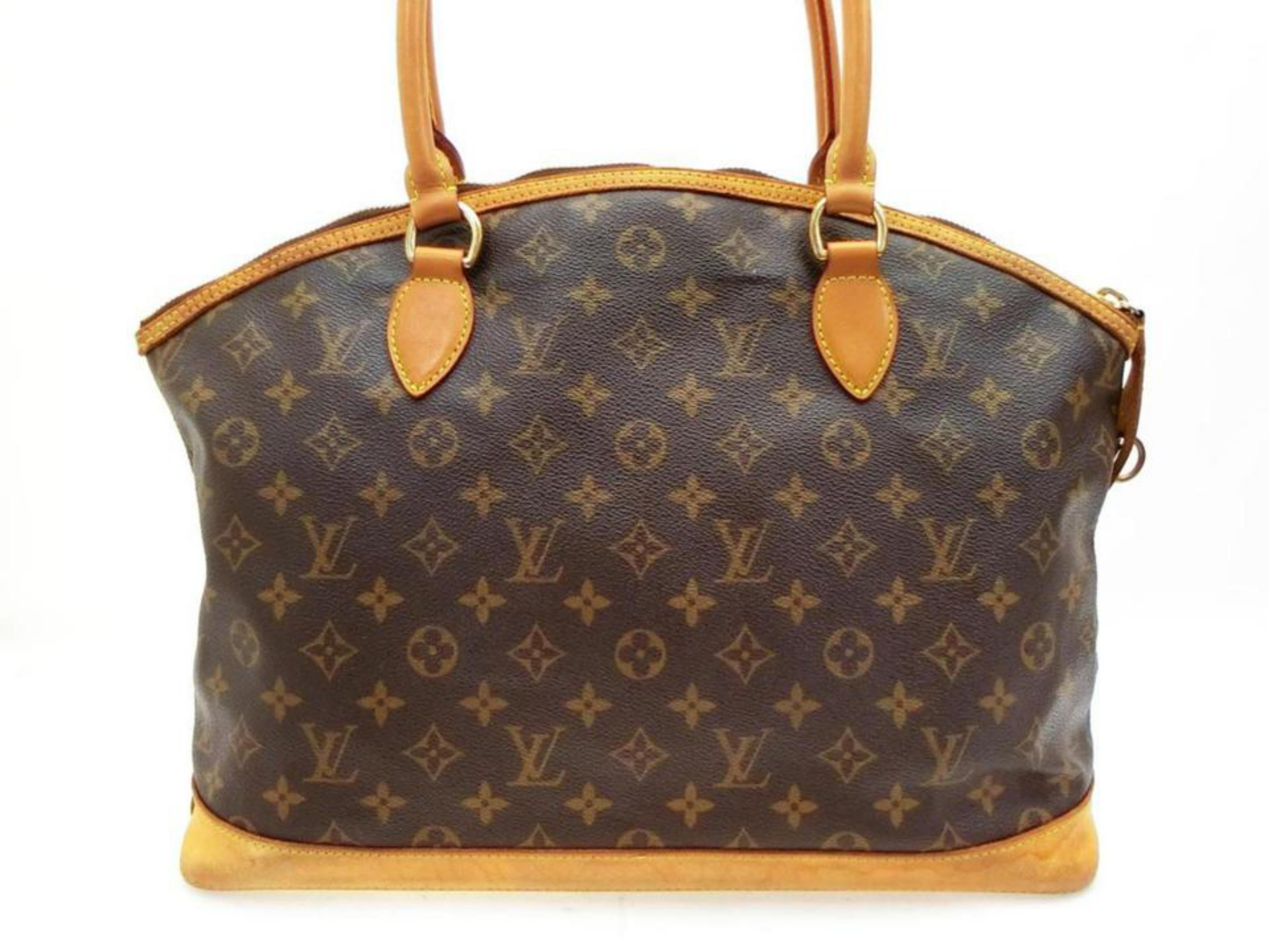 Women's Louis Vuitton Lockit Monogram Horizontal 228805 Brown Coated Canvas Shoulder Bag For Sale