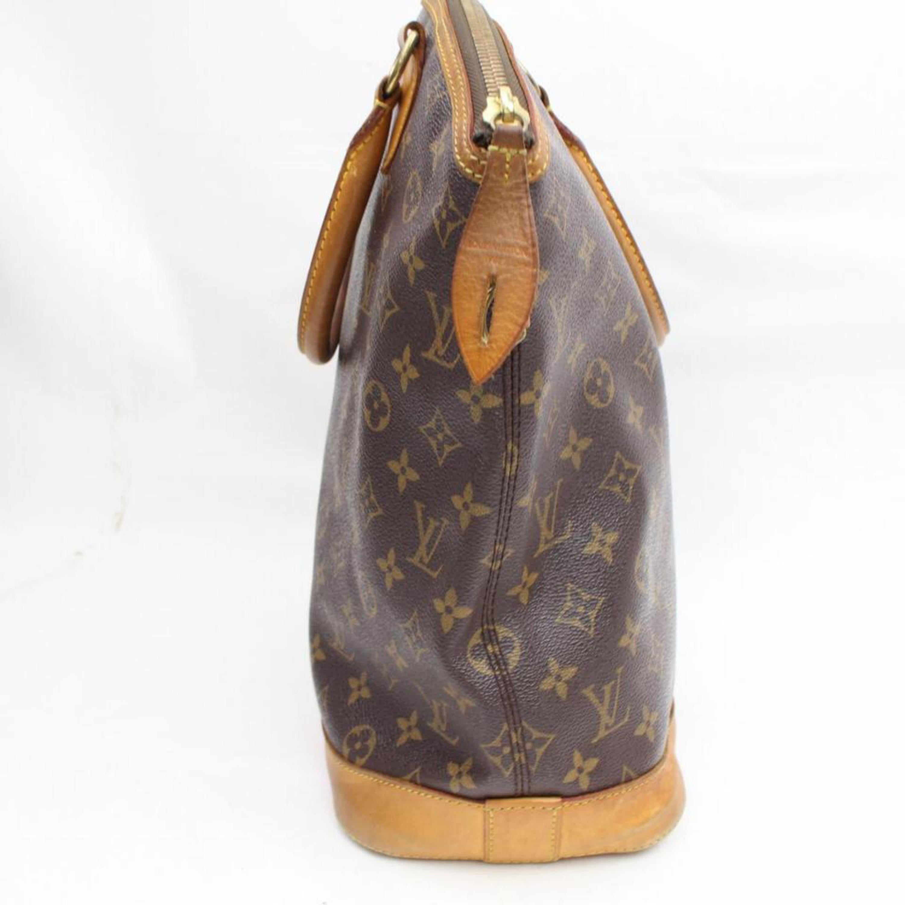 Louis Vuitton Lockit Monogram Mm 868108 Brown Coated Canvas Tote For Sale 3