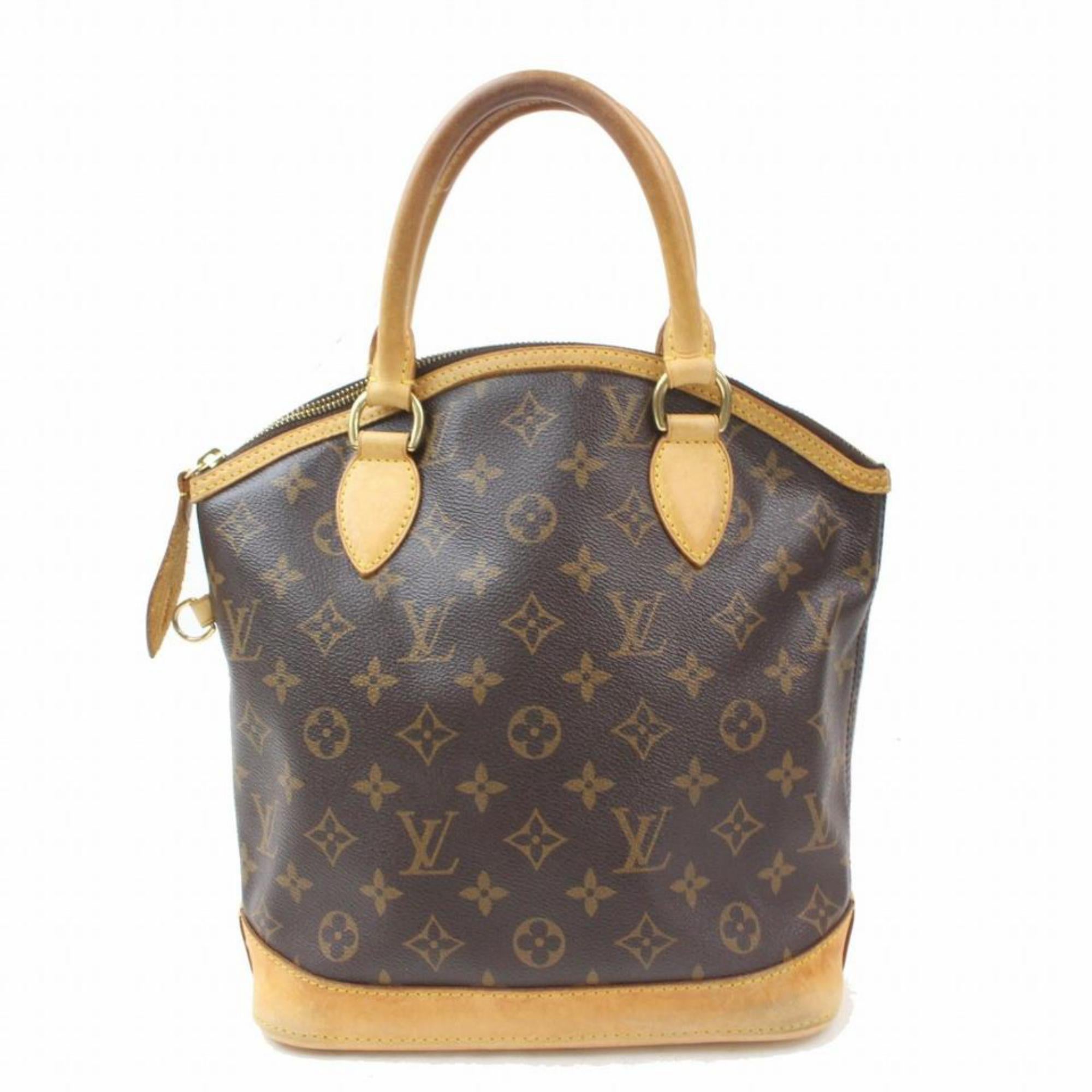 Louis Vuitton Lockit Monogram Pm 869972 Brown Coated Canvas Tote For Sale 5