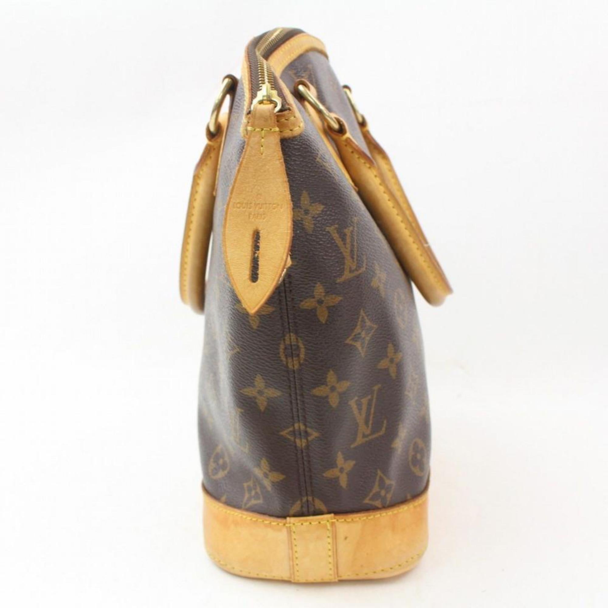 Louis Vuitton Lockit Monogram Pm 869972 Brown Coated Canvas Tote For Sale 3
