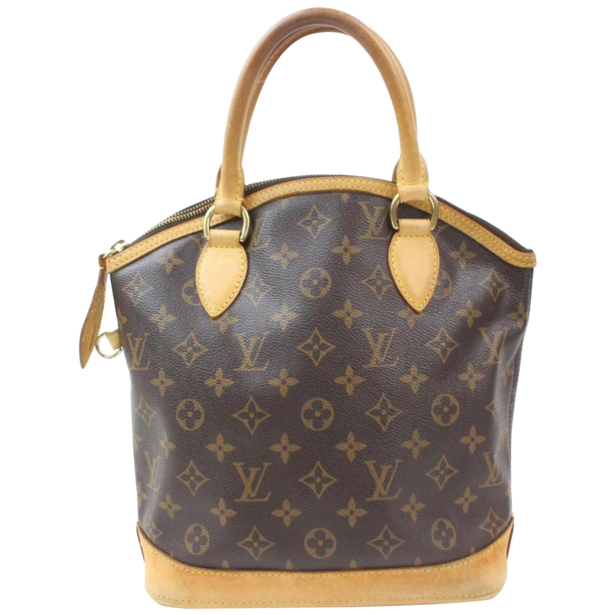 Louis Vuitton Lockit Monogram Pm 869972 Brown Coated Canvas Tote For Sale