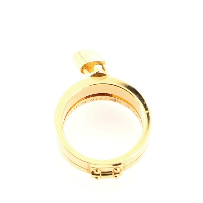 Louis Vuitton Lockit Ring 18 Karat Yellow Gold GM at 1stDibs