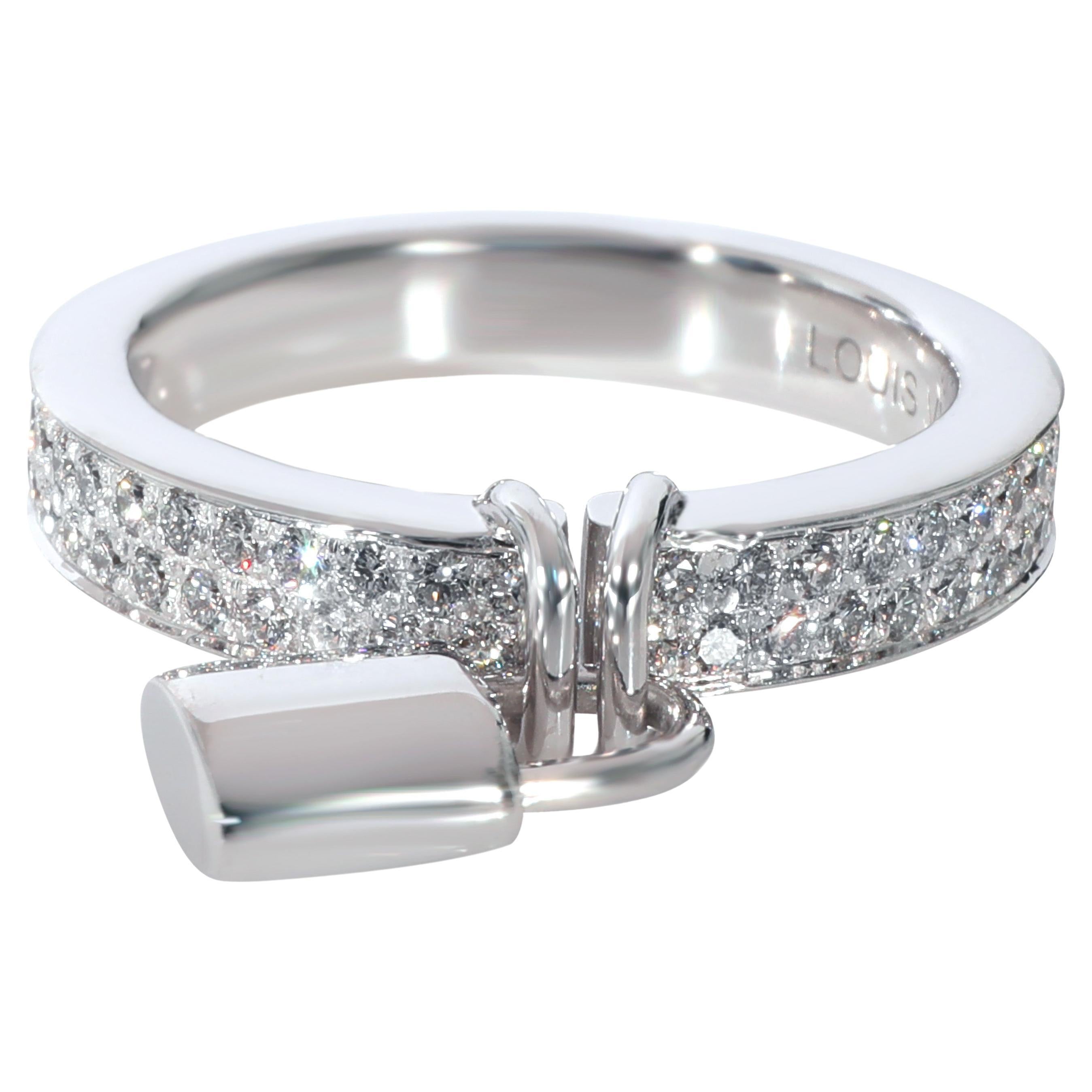 Louis Vuitton Lockit Ring in 18k White Gold 0.40 CTW For Sale at 1stDibs
