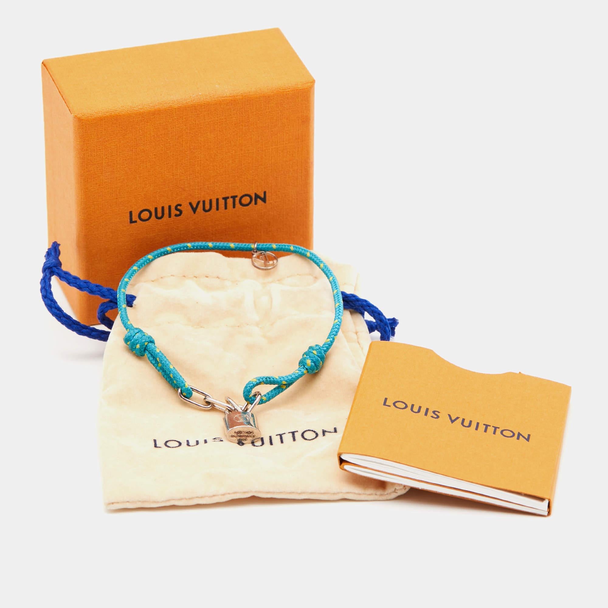 Women's Louis Vuitton Lockit Sterling Silver Cord Bracelet For Sale