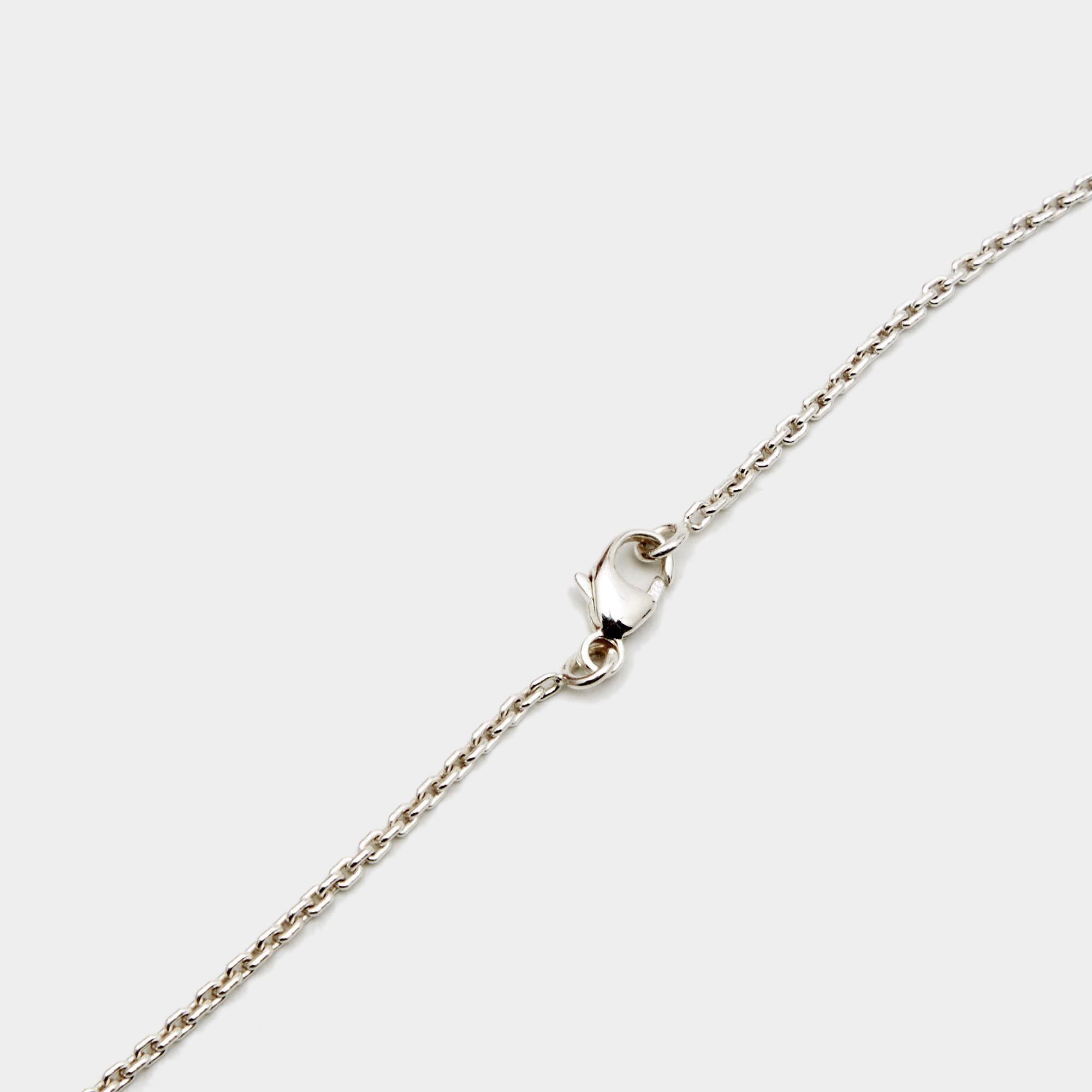 Contemporary Louis Vuitton Lockit Sterling Silver Pendant Necklace