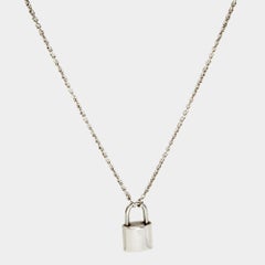 Louis Vuitton Lockit Sterling Silver Pendant Necklace