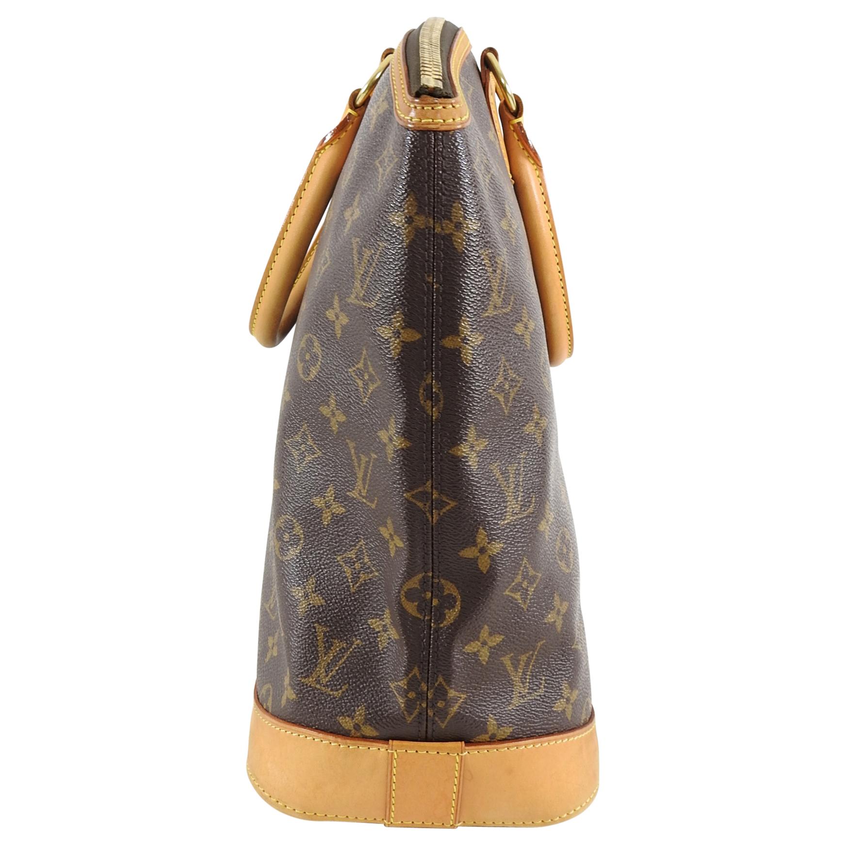 Brown Louis Vuitton Lockit Vertical Monogram Double Handle Bag